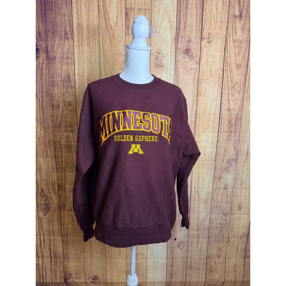 Minnesota Gophers Sweatshirt Champion Reverse Weave Embroidered Size M